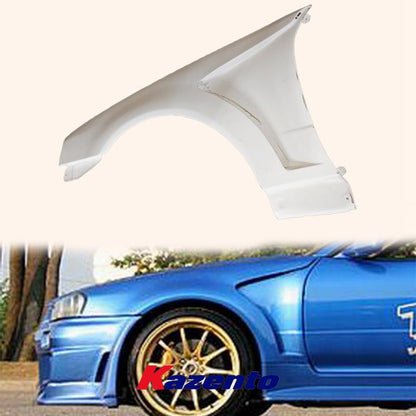 Kazento For Front Bumper Fender Pair Nissan Skyline R34 GTR Only Do Style FRP Unpaint Shipping from the USA Kazento Carbon Parts 车身侧板 (R34-FF-DO-GTR-FRP)