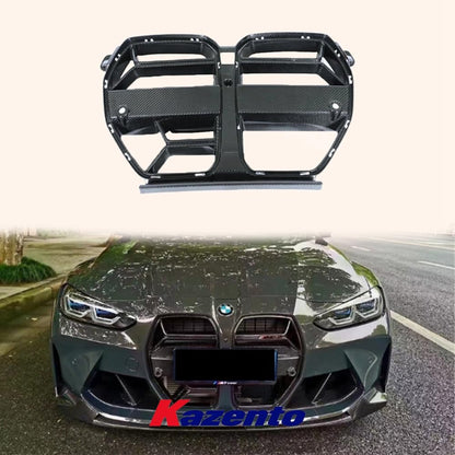 Kazento For G80 M3 G82 G83 M4 CLS 2020-2022 Dry Carbon Fiber Front Bumper Grille Kazento Carbon Parts 车身侧板 G82M4-FG-CSL-DCF