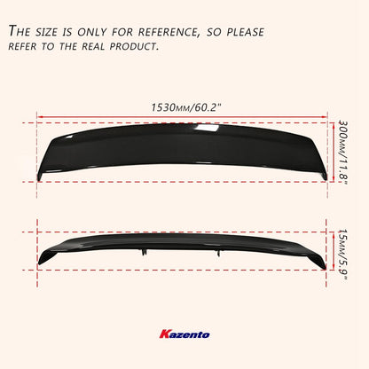 Kazento For GR86 BRZ FL5 CIVIC MX5 WRX IMPREZA KZ Style Carbon Fiber Rear Trunk Spoiler Kazento Carbon Parts 车身侧板 UNIVER-RS-KZA-CF-A