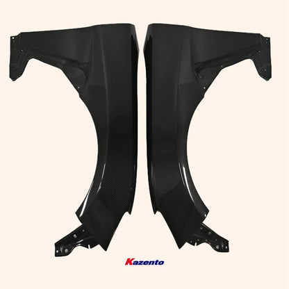 Kazento For GT86 13-20 BRZ For Toyota Vented KZ2 Carbon Fiber Front Bumper Fender Pair Kazento Carbon Parts 车身侧板 GT86-FF-KZ2-CF