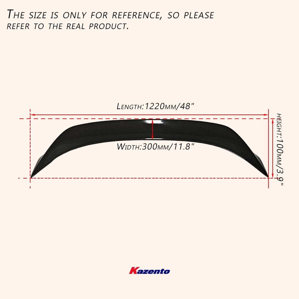 Kazento For GT86 13-20 BRZ TRD-Style For Toyota Carbon Fiber Rear Trunk Bumper Spoiler Wing