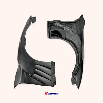 Kazento For Gtr R35 2013 For Nissan Ver Vrs Style Frp Front Fender With Louver Fin (Inc 6 Fins, Side Maker Use F51 Fuga) Fiber Glass Kazento Carbon Parts 车身侧板 R35-FF-VA-FRP