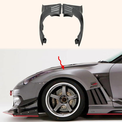 Kazento For Gtr R35 2013 For Nissan Ver Vrs Style Frp Front Fender With Louver Fin (Inc 6 Fins, Side Maker Use F51 Fuga) Fiber Glass Kazento Carbon Parts 车身侧板 R35-FF-VA-FRP