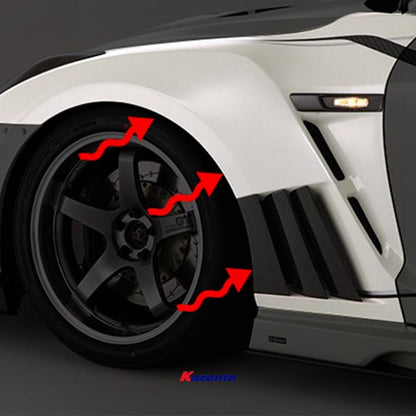 Kazento For Gtr R35 2013 For Nissan Ver Vrs Style Frp Front Fender With Louver Fin (Inc 6 Fins, Side Maker Use F51 Fuga) Fiber Glass
