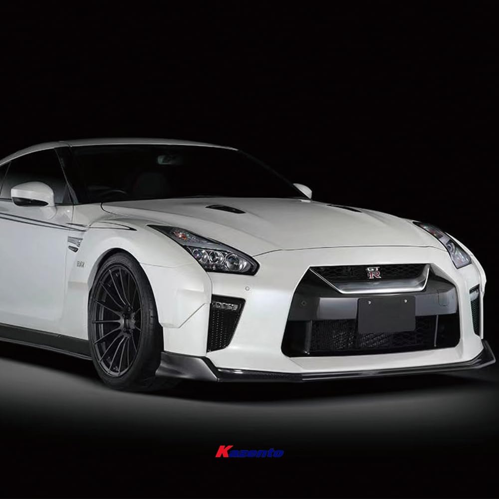 Kazento For GTR R35 2017 -2022 For Nissan Carbon Fiber BL Style Front Bumper Lip Splitter Kazento Carbon Parts 车身侧板 R35-FL-BLZ-17-CF