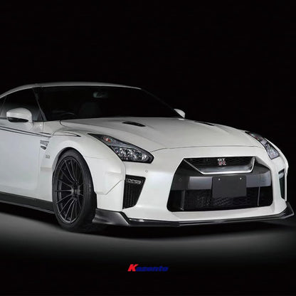 Kazento For GTR R35 2017 -2022 For Nissan Carbon Fiber BL Style Front Bumper Lip Splitter Kazento Carbon Parts 车身侧板 R35-FL-BLZ-17-CF