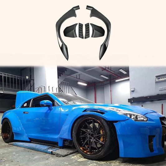 Kazento For Gtr R35 Cba Dba Lbv2 Style For Nissan Wide Front Fender Fiber Glass Kazento Carbon Parts 车身侧板 R35-FF-LB-V2-FRP