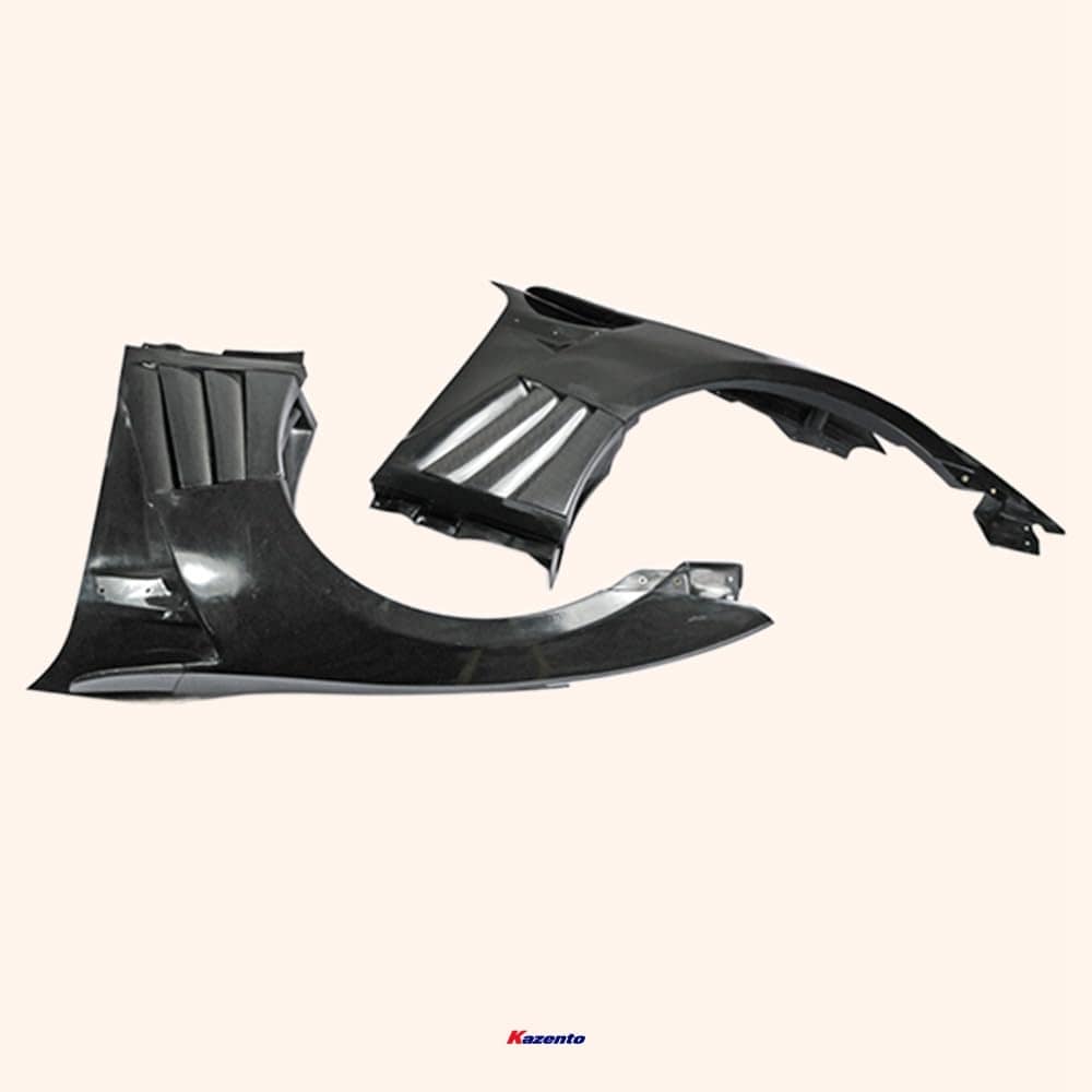Kazento For Gtr R35 Epa For Nissan Front Fender With Louver Fin (Inc 6 Fins, Side Maker Use F51 Fuga) Partial Carbon Fiber(Canard+Louver)
