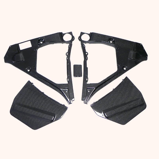 Kazento For GTR R35 For Nissan Front Engine Bay Compartment Cover Carbon Fiber Pair