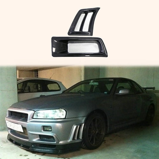 Kazento For Gtr Uk V-Spec For Nissan Front Bumper Vents Carbon Fiber