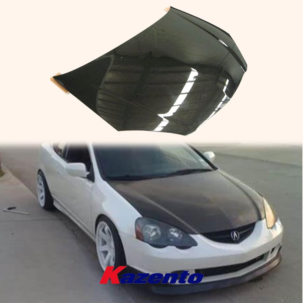 Kazento For Honda 02-06 Integra DC5 Acura RSX OE Carbon Fiber Front Bumper Hood Bonnet