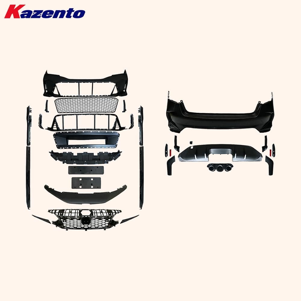Kazento For Honda 11th Civic FE1 Sedan 22-24 PP TypeR Style Rear Bumper Middle Exhaust