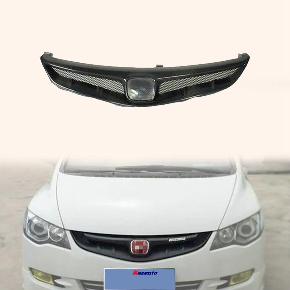 Kazento For HONDA Civic 06-08 FD2 MU2 Style Carbon Fiber Front Bumper Grill (JDM only) Kazento Carbon Parts 车身侧板 FD2-FG-MU2-CF