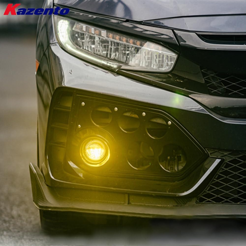 Kazento For Honda Civic 10th FC FK7 FK8 16-21 ABS Modified Front Bumper Fog Light Kazento Carbon Parts 车身侧板