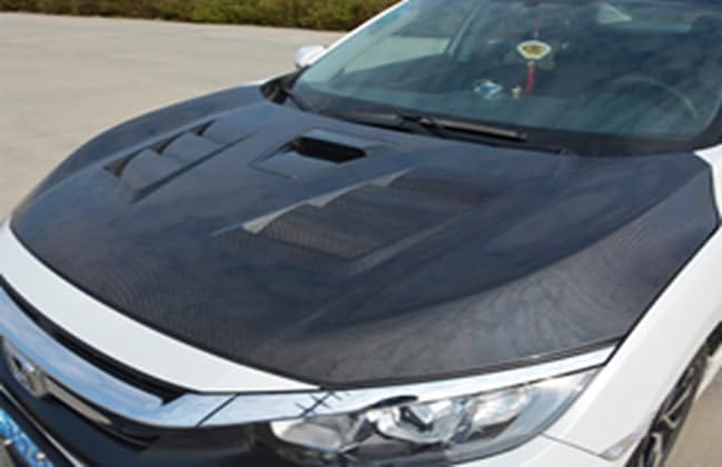 Kazento For Honda CIVIC 10th FC Sedan 16-20 EVO Style Cooling Vented Hood Carbon Fiber