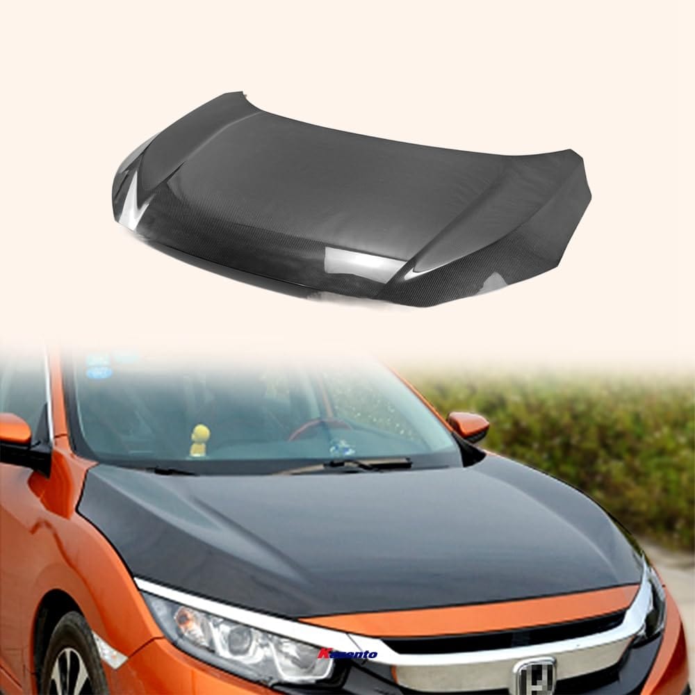 Kazento For HONDA Civic 16-18 10th Gen FC OEM Style Carbon Fiber Front Hood Bonnet Kazento Carbon Parts 引擎盖
