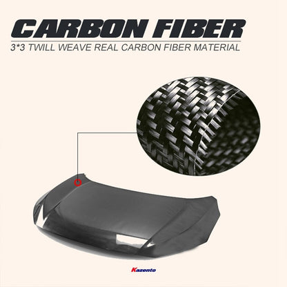 Kazento For HONDA Civic 16-18 10th Gen FC OEM Style Carbon Fiber Front Hood Bonnet