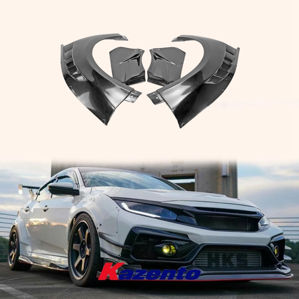 Kazento For HONDA Civic 17 onwards Type R FK8 VRS-W Type Carbon Fiber Front Fender 4Pcs Kazento Carbon Parts 车身侧板