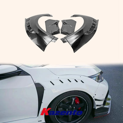 Kazento For HONDA Civic 17 onwards Type R FK8 VRS-W Type Carbon Fiber Front Fender 4Pcs