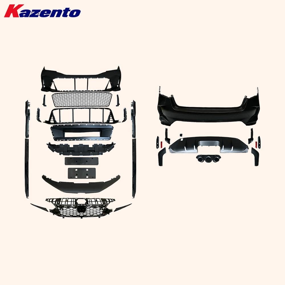 Kazento For Honda Civic FE FL Sedan 2023-24 PP TypeR Style Front Bumper Body Kits Kazento Carbon Parts 车身侧板 FEFL-FB-TR-PP