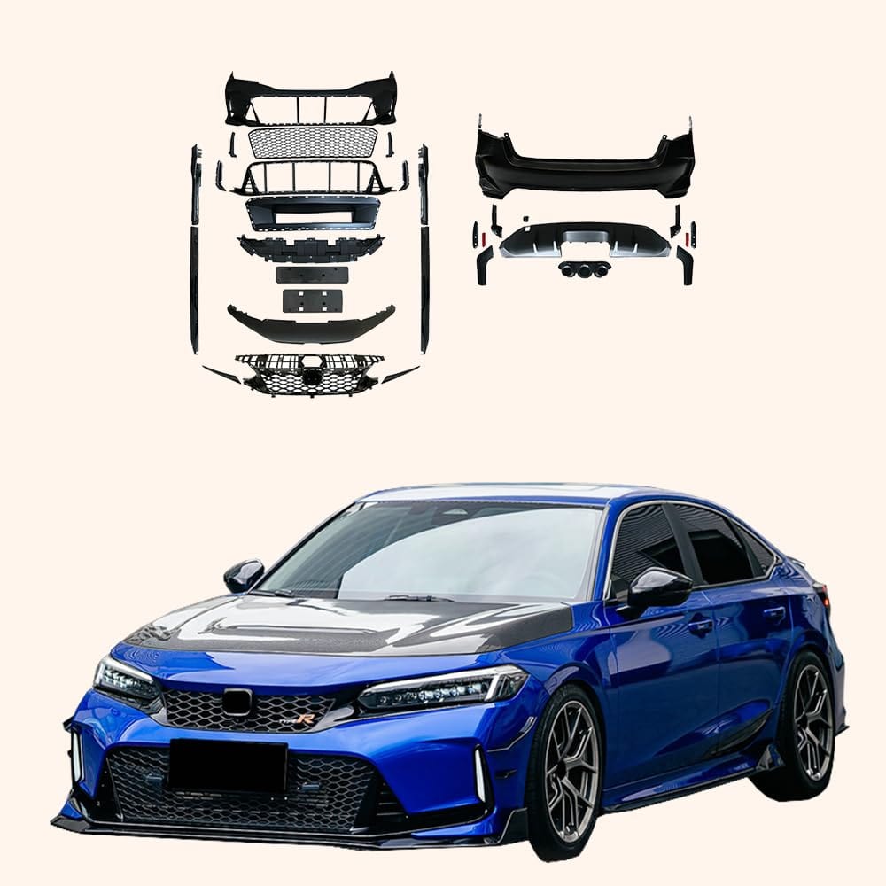 Kazento For Honda Civic FE FL Sedan 2023-24 PP TypeR Style Front Bumper Body Kits Kazento Carbon Parts 车身侧板 FEFL-FB-TR-PP