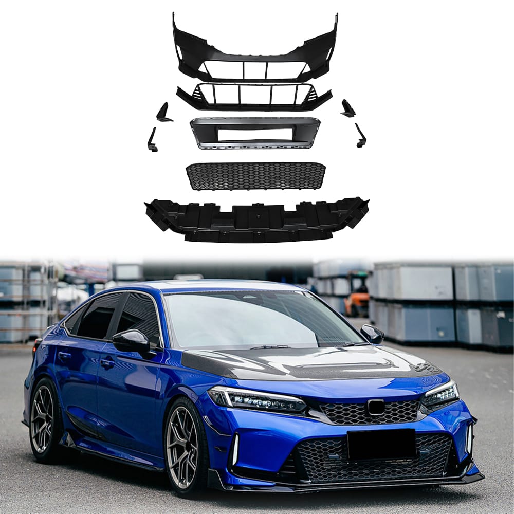 Kazento For Honda Civic FE FL Sedan 2023-24 PP TypeR Style Front Bumper Body Kits