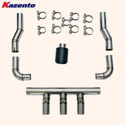 Kazento For Honda Civic FE1 Sedan Aluminium TypeR Style Rear Middle Exhaust Tip Kazento Carbon Parts 车身侧板