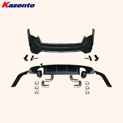 Kazento For Honda Civic FE1 Sedan PP TypeR Style Rear Bumper (side double exhaust exit) Kazento Carbon Parts 车身侧板 FE1-RB-SD-TR-PP