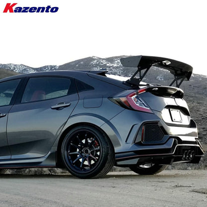 Kazento For Honda Civic FK7 FK8 VTX2 Style Fiberglass Unpaint Rear Trunk GT Spoiler Wing Kazento Carbon Parts 车身侧板 FK8-RS-GT-VTX2&-FRP