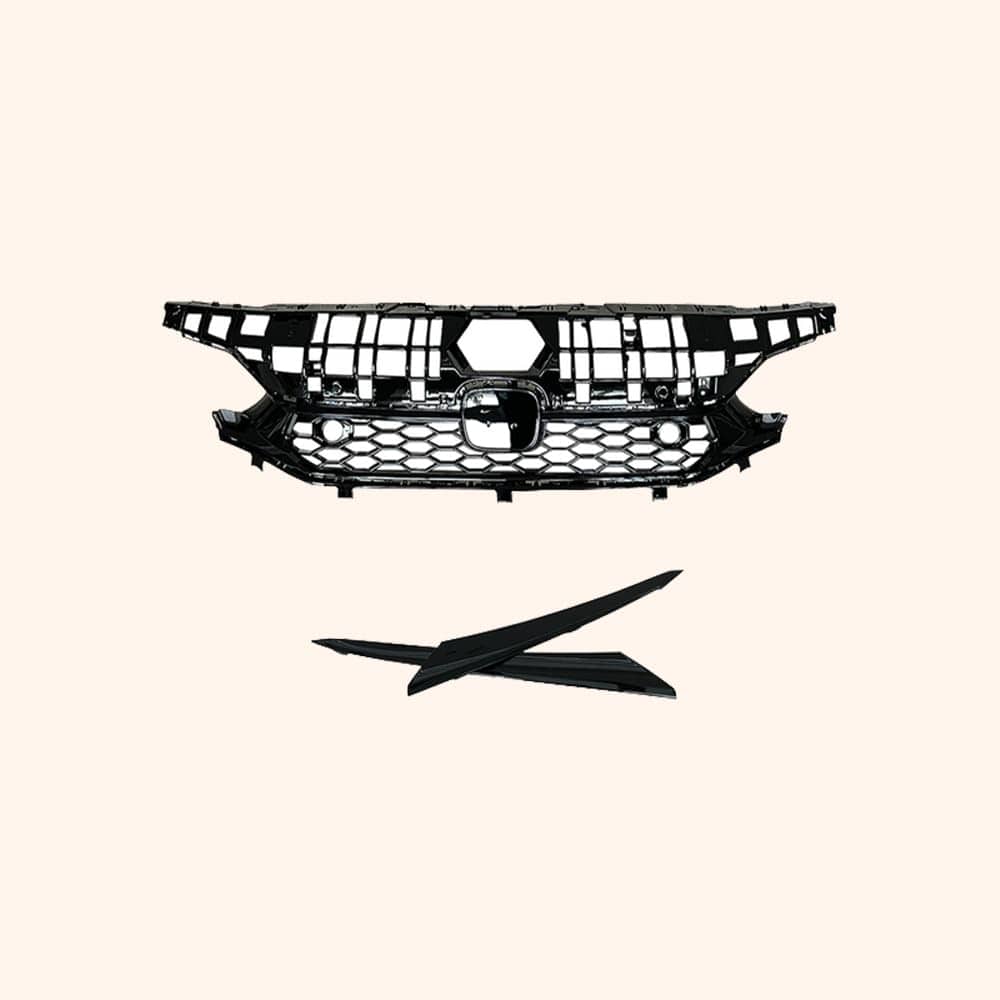 Kazento For Honda Civic FL1 22-24 Glossy Black Front Center Grille Replace Kazento Carbon Parts 车身侧板