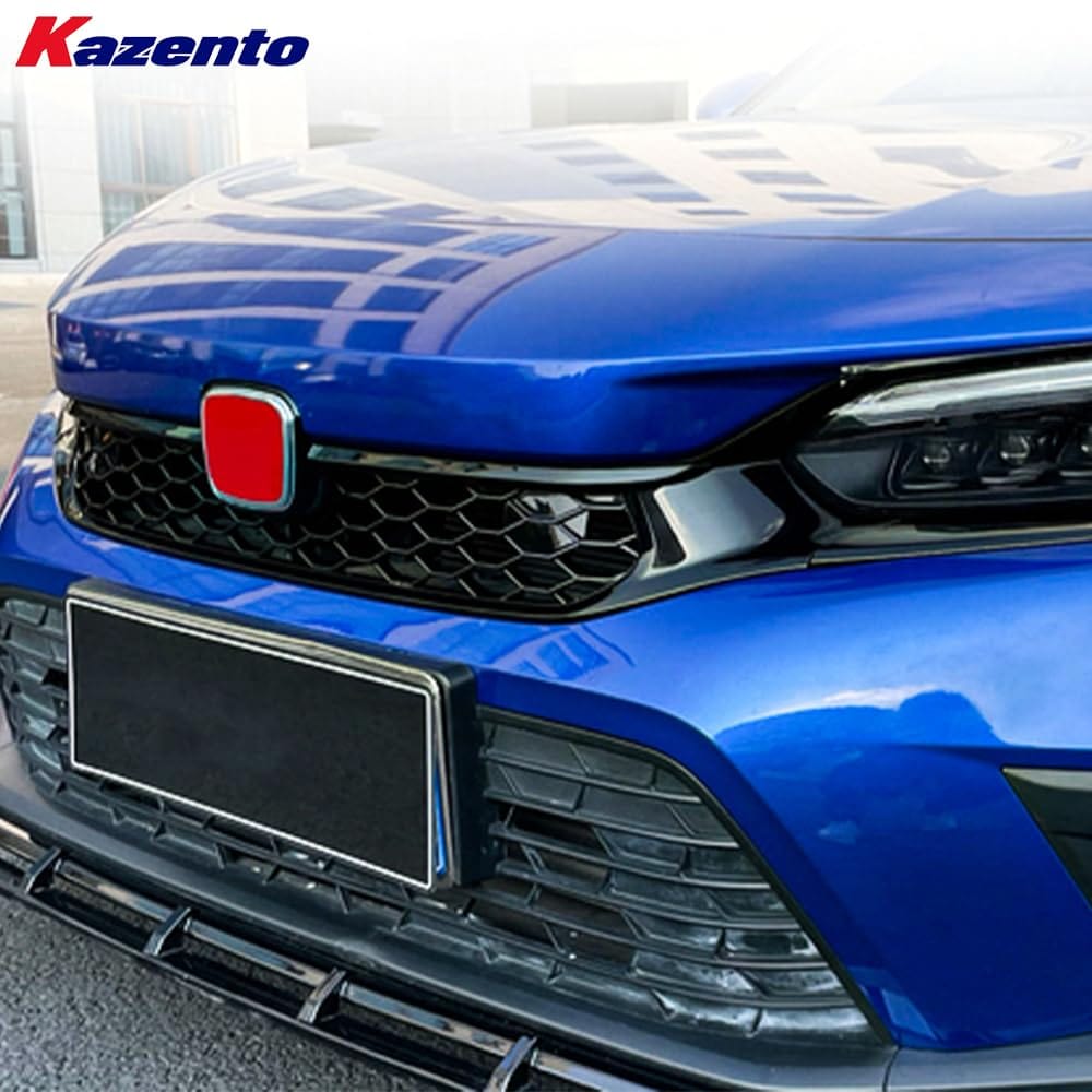 Kazento For Honda Civic FL1 22-24 Glossy Black Front Center Grille Replace Kazento Carbon Parts 车身侧板