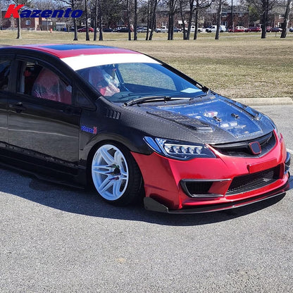 Kazento For Honda Civic Type R FD2 Sedan 4 Door 2007-11 JS Style Honeycomb Carbon Fender Kazento Carbon Parts 车身侧板 FD2-FF-J2-HCF
