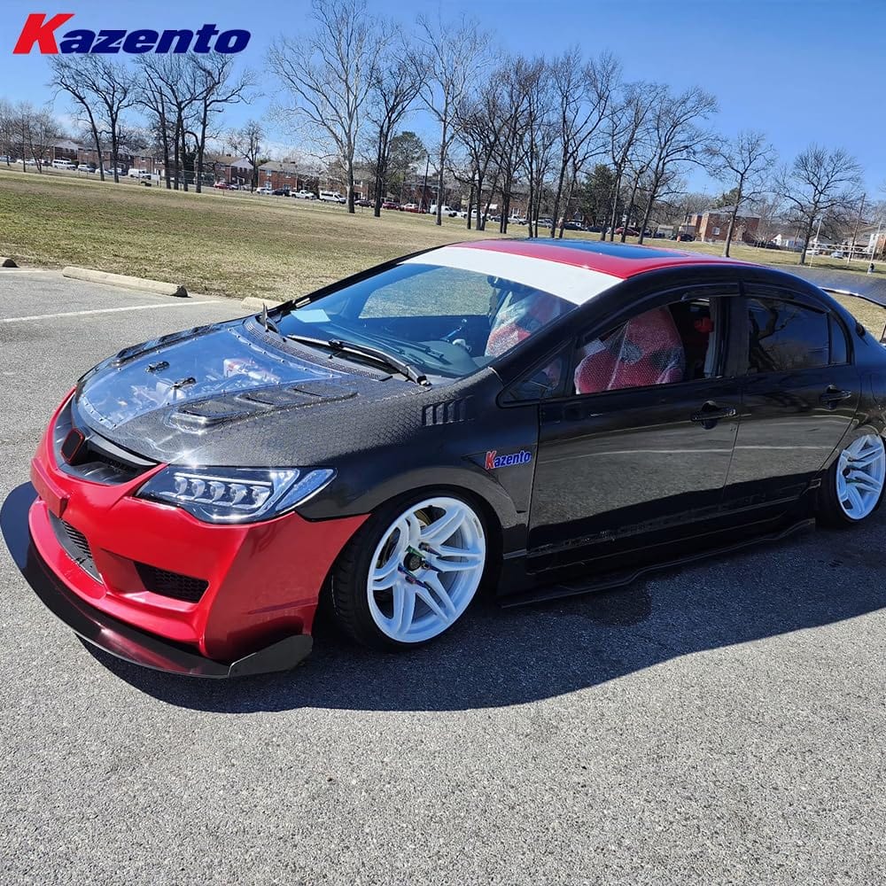 Kazento For Honda Civic Type R FD2 Sedan 4 Door 2007-11 JS Style Honeycomb Carbon Fender Kazento Carbon Parts 车身侧板 FD2-FF-J2-HCF