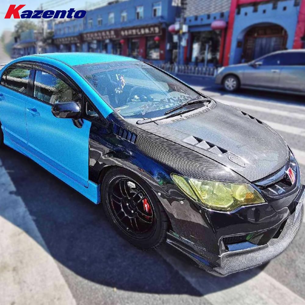 Kazento For Honda Civic Type R FD2 Sedan 4 Door 2007-11 JS Style Honeycomb Carbon Fender