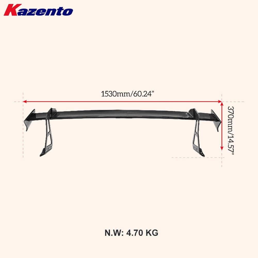 Kazento For Honda Civic Type R FL5 2023-24 ABS SPN Style Rear Trunk GT Spoiler Wing Kazento Carbon Parts 车身侧板 FL5-RS-GT-SPN-ABS