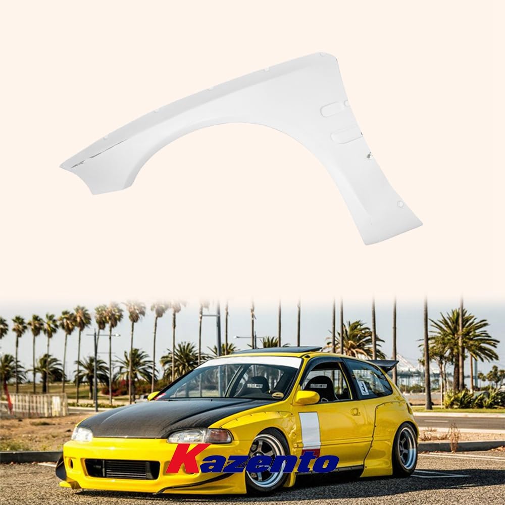 Kazento For Honda Eg Civic Hatch Back Rb Style Wide Body Front Fender Fiber Glass Kazento Carbon Parts 车身侧板 EG-FF-RB-5D-FRP