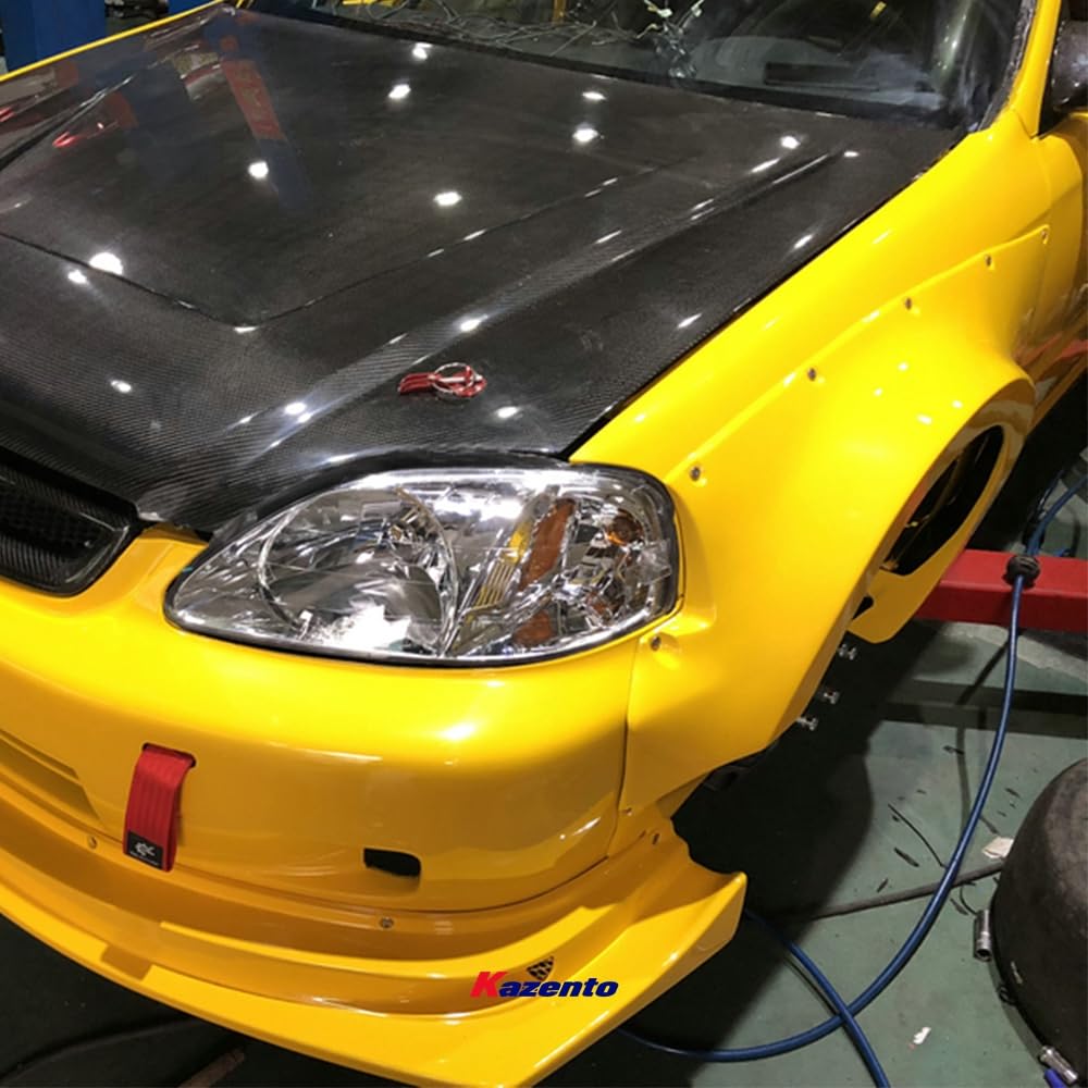 Kazento For Honda Ek9 Civic Ek9/4 Mm Style Front Fender Fiber Glass Kazento Carbon Parts 车身侧板 EK9-FF-MM-FRP