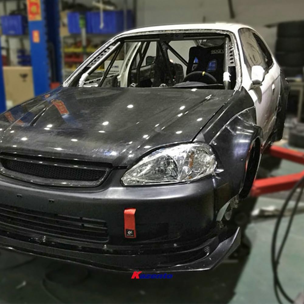 Kazento For Honda Ek9 Civic Ek9/4 Mm Style Front Fender Fiber Glass Kazento Carbon Parts 车身侧板 EK9-FF-MM-FRP
