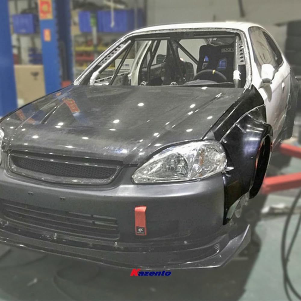 Kazento For Honda Ek9 Civic Ek9/4 Mm Style Front Fender Fiber Glass Kazento Carbon Parts 车身侧板 EK9-FF-MM-FRP
