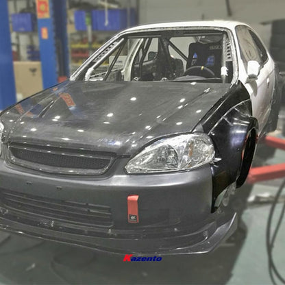 Kazento For Honda Ek9 Civic Ek9/4 Mm Style Front Fender Fiber Glass Kazento Carbon Parts 车身侧板 EK9-FF-MM-FRP