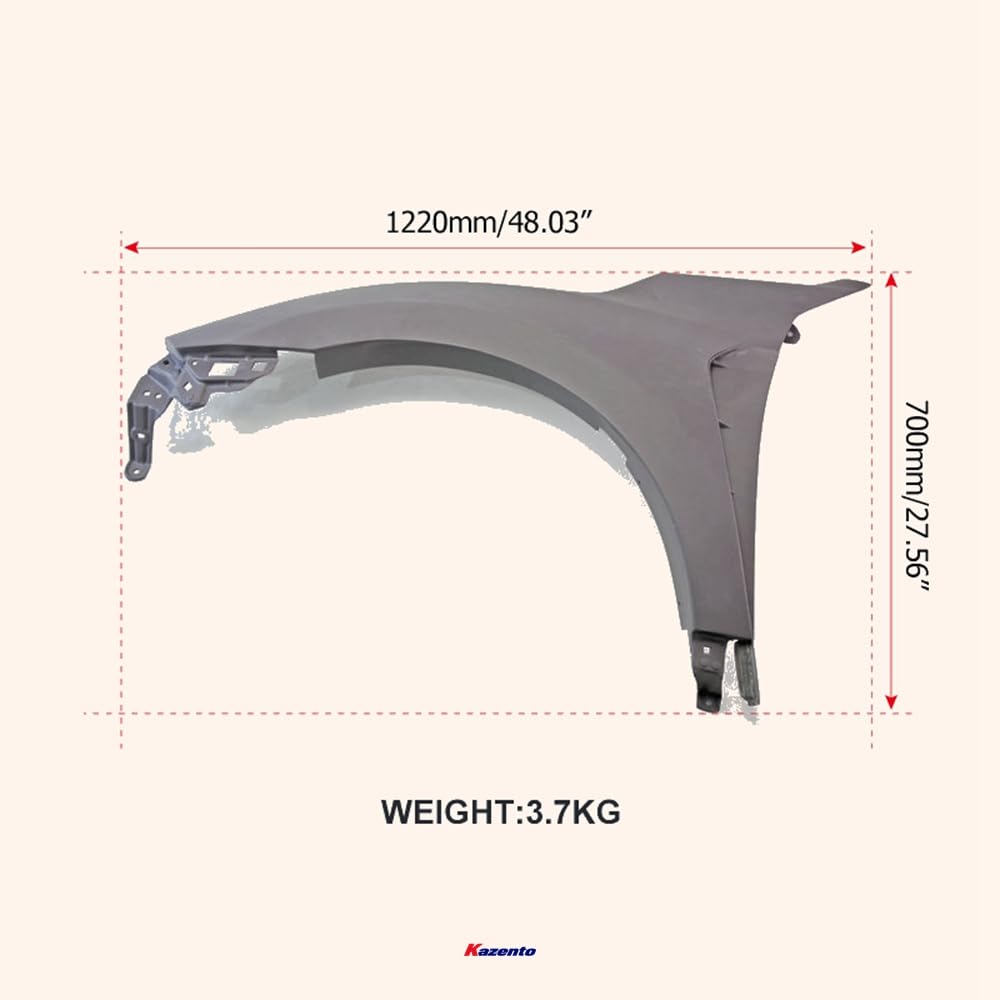 Kazento For Honda Fk7 Convert To Fk8 Front Fender With Side Vents Fiber Glass Kazento Carbon Parts 车身侧板 FK7-FF-FK8#W-FRP