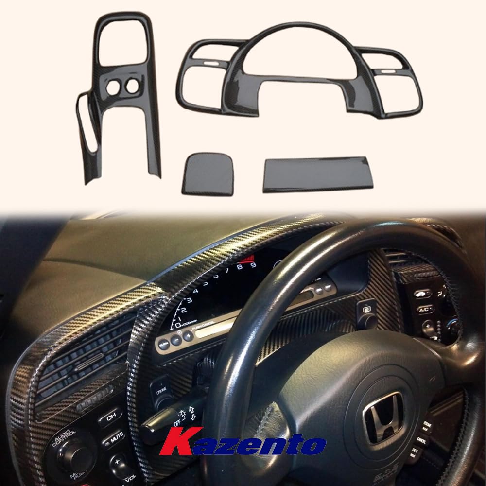 Kazento For Honda S2000 AP1 AP2 Carbon Fiber Gear Console Interior Kits 4pcs (RHD Only)