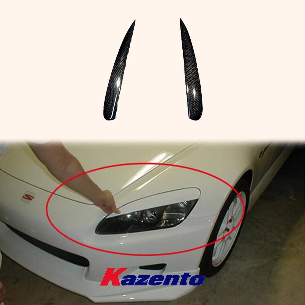 Kazento For Honda S2000 Coupe Convertible AP1 AP2 99-09 Carbon Headlight Eyelid Eyebrow Kazento Carbon Parts 车身侧板 S2000-EYE-CF