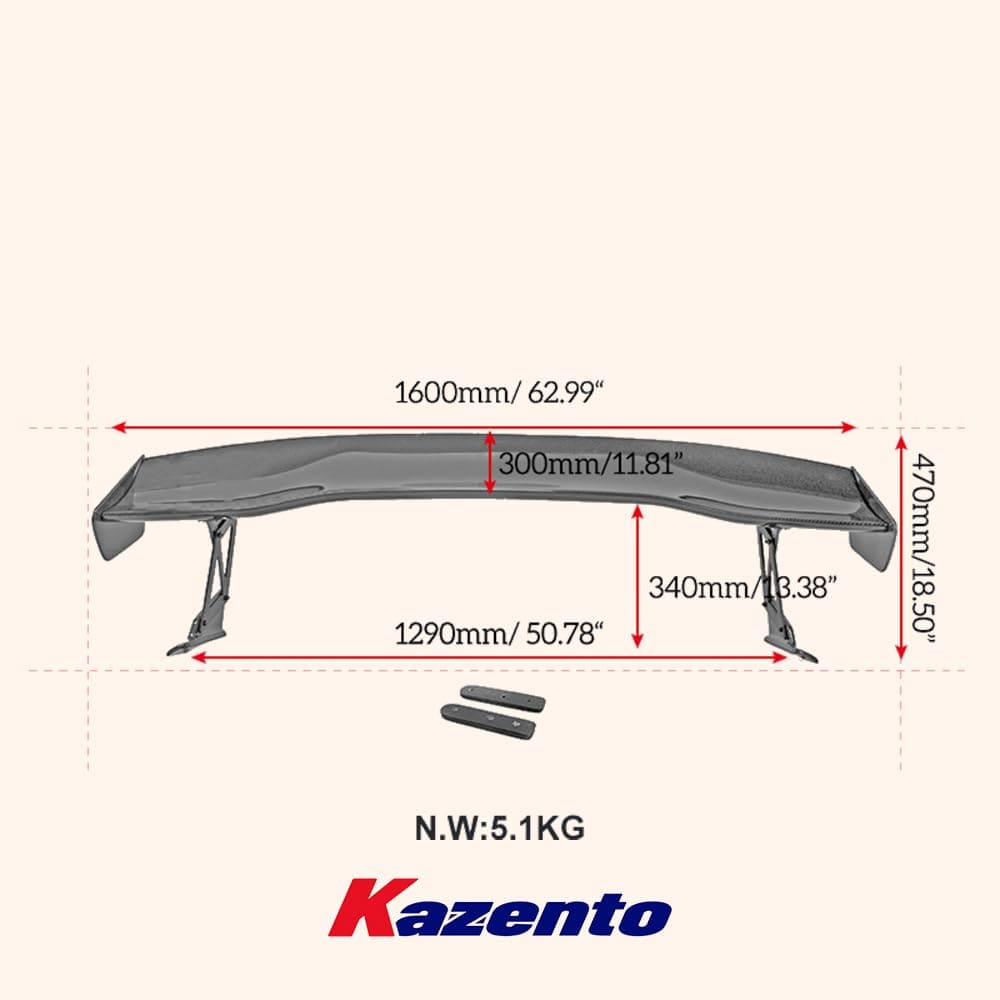 Kazento For Honda Type R 2023-24 FL5 Hatchback Carbon Fiber VTX Style GT Spoiler Wing