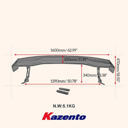 Kazento For Honda Type R 2023-24 FL5 Hatchback Carbon Fiber VTX Style GT Spoiler Wing