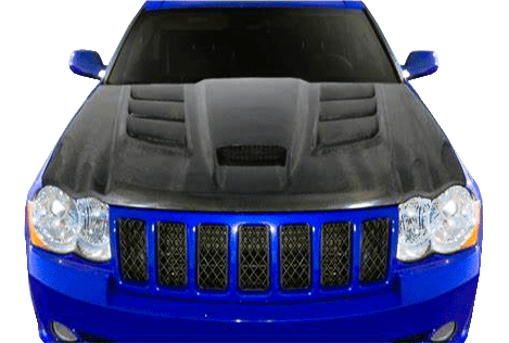 Kazento For Jeep 05-10 Grand Cherokee VP Style Carbon Fiber Cooling Vented Hood Bonnet