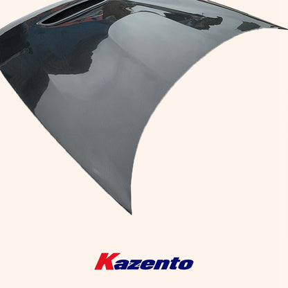 Kazento For Kia Stinger 2017-2020 GTS Style Carbon Front Bumper Vented Hood Bonnet Kazento Carbon Parts 引擎盖 STINGER-HOOD-GTS-CF