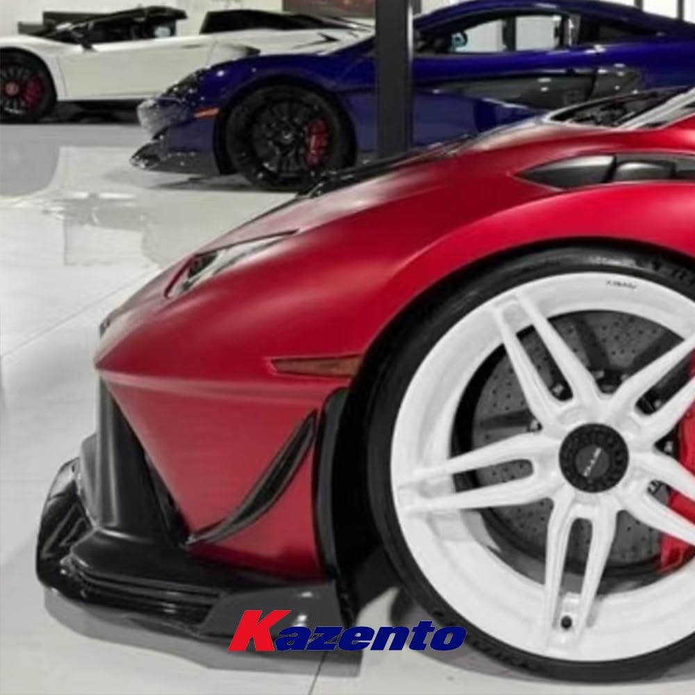 Kazento For Lamborghini Huracan STO 2022 V Style Dry Carbon Fiber Front Bumper Canard