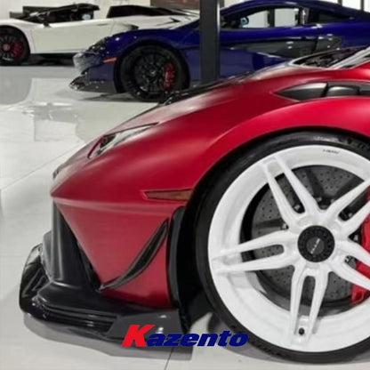 Kazento For Lamborghini Huracan STO 2022 V Style Dry Carbon Fiber Front Bumper Canard