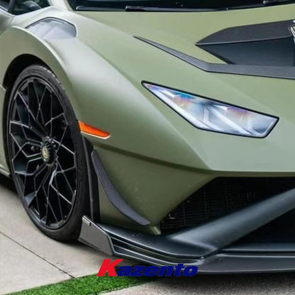 Kazento For Lamborghini Huracan STO 2022 V Style Dry Carbon Fiber Front Bumper Canard